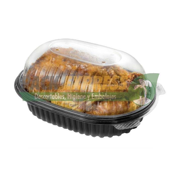 BANDEJA POLLERA OVALADA CON TAPA BANDEX